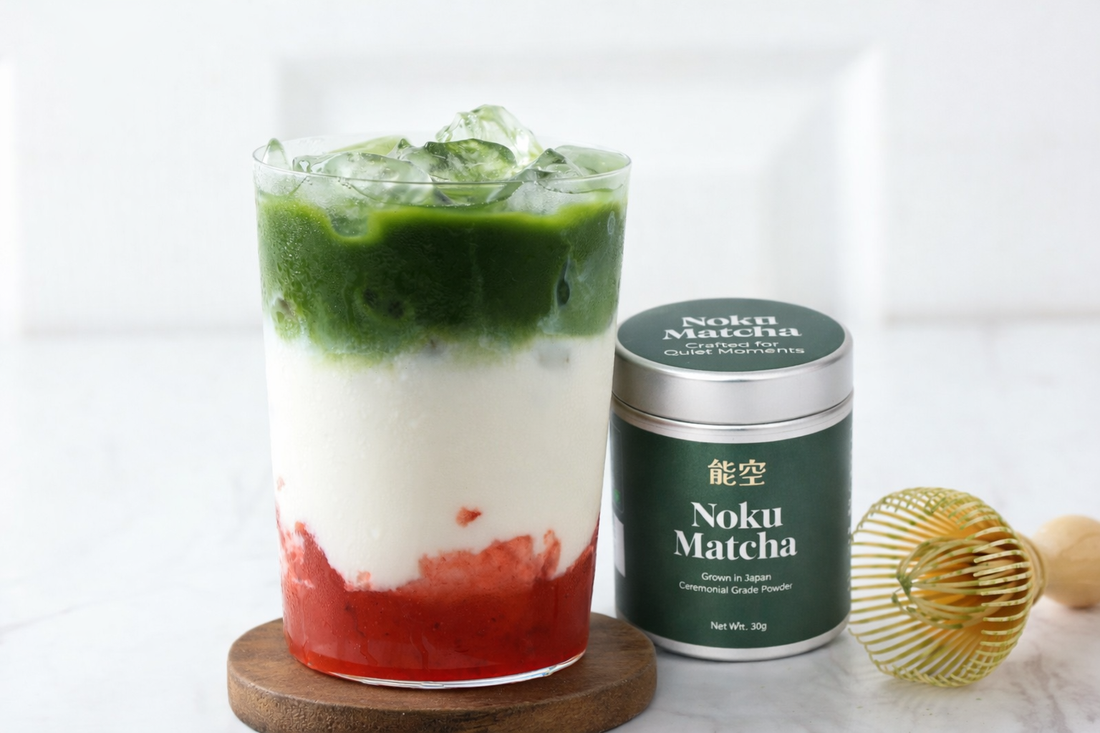 Strawberry Matcha Latte Under 10 Minutes | Nokū Matcha